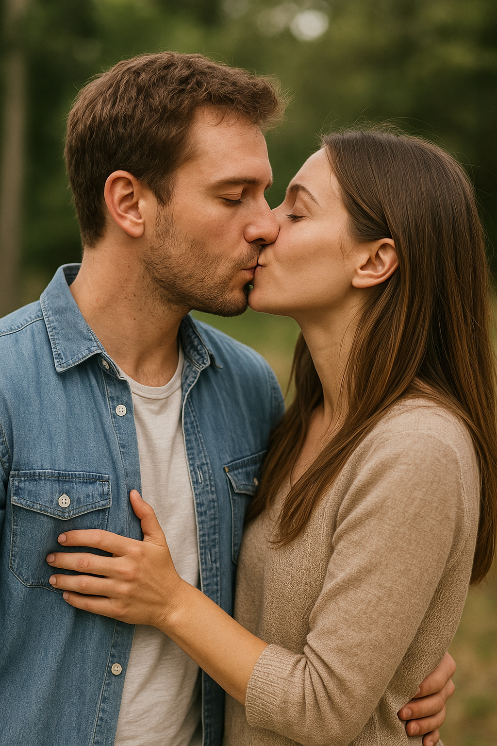 Couple kissing, symbolizing a love dedication